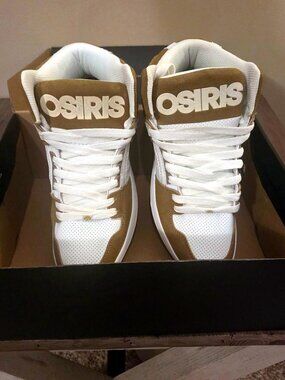 Osiris NYC 83 CLK Men's High Top Skate Shoes White Tan Gum Size 9.5 New in Box